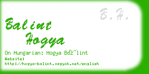 balint hogya business card